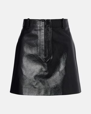 Gucci Leather Zip-Up Miniskirt - Black