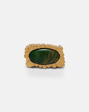 Zimmermann Anillo Wisp Chapado En Oro Adornado - Verde