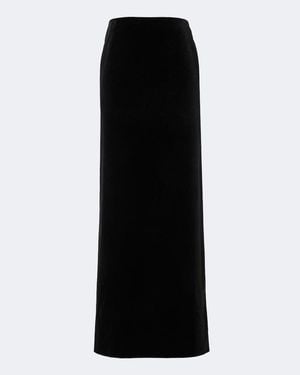 The Row Lew Cotton Velvet Maxi Skirt - Black