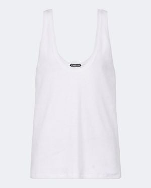 Tom Ford Tank Top De Jersey En Mezcla De Algodon - Blanco