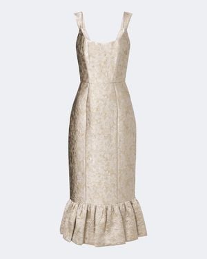 Markarian Ruffled Jacquard Corset Dress - Natural