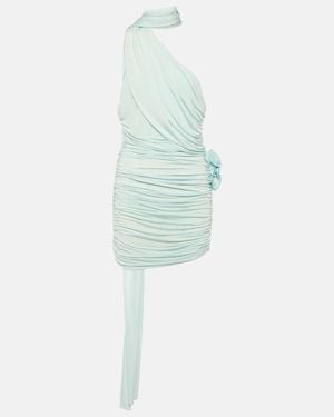 Magda Butrym Scarf-Detail Ruched Jersey Minidress - Green