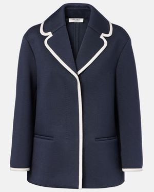 Max Mara Single-Breasted Jersey Blazer - Blue