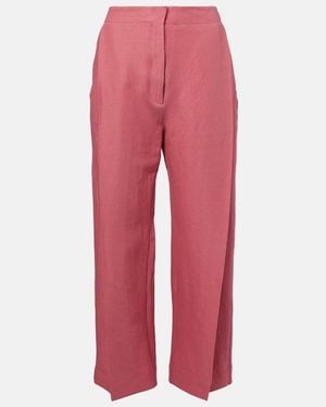 TOVE Santu Linen And Cotton-Blend Culottes - Red