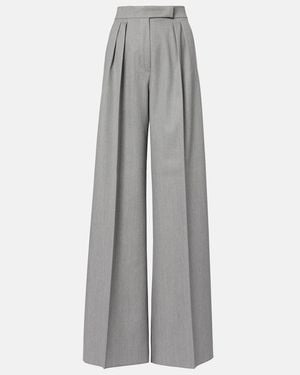 Max Mara Baden Virgin Wool Wide-Leg Pants - Gray