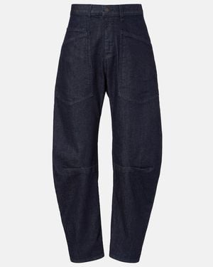 Nili Lotan Shon High-Rise Barrel-Leg Jeans - Blue