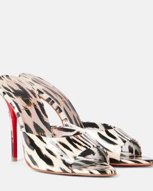 Christian Louboutin Miss Z 100 Patent Leather Mules - White