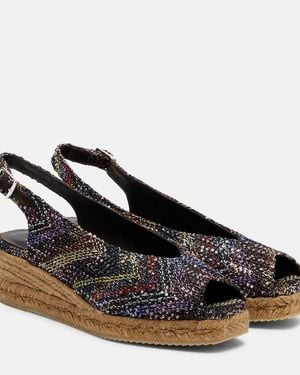 Missoni Joy 30 Sequined Espadrille Wedges - Black