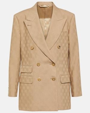 Gucci Gg Wool Jacquard Jacket - Natural