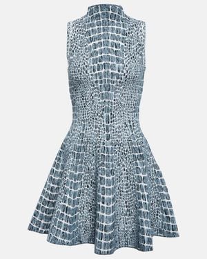 Alaïa Alaia Jacquard Minidress - Blue