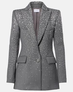 Alex Perry Crystal-Embellished Blazer - Grey
