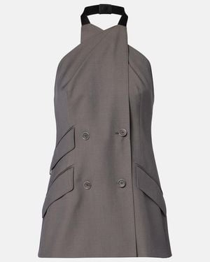 Max Mara Cali Halterneck Virgin Wool Vest - Gray