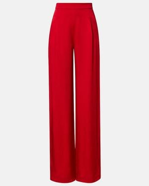 Max Mara Cono High-Rise Wide-Leg Trousers - Red