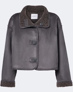 Velvet Giacca Cropped Esme Foderata - Grigio