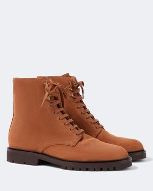 Brunello Cucinelli Suede Lace-Up Boots - Brown