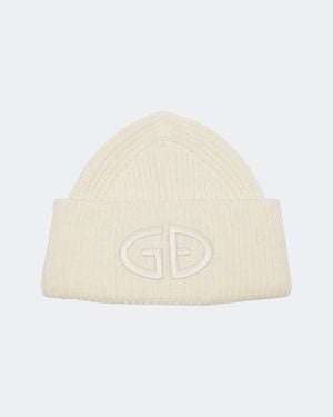 Goldbergh Valerie Embroidered Ribbed-Knit Beanie - Natural