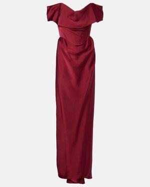 Vivienne Westwood Nova Cocotte Crepe Satin Bustier Gown - Red