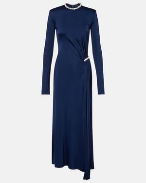 David Koma Midikleid Mit Kristallen - Blau