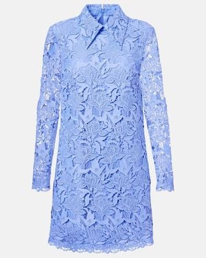 Carolina Herrera Lace Minidress - Blue