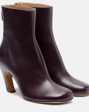 Le Monde Beryl Mica 80 Leather Ankle Boots - Purple