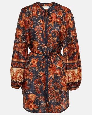 Zimmermann Junie Floral Silk Blouse - Red