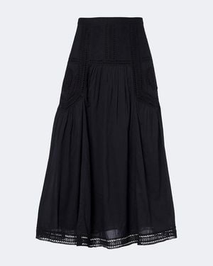 Ulla Johnson Bestickter Midirock Alice Aus Baumwolle - Schwarz