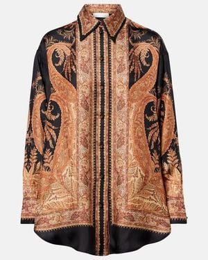 Zimmermann Hypnotic Silk Shirt - Brown