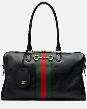Gucci Borsetto Large Leather Bowling Bag - Black