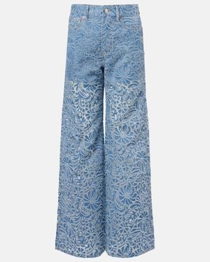 Veronica Beard Jeans Anchos Taylor Florales - Azul