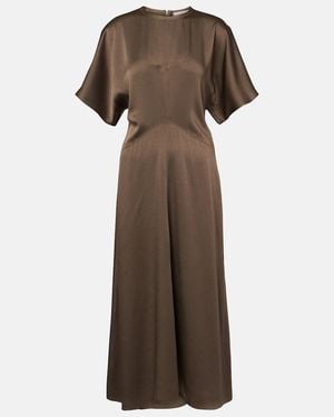 Isabel Marant Keany Satin Midi Dress - Natural