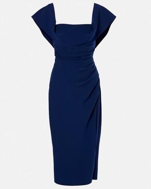 Carolina Herrera Draped Midi Dress - Blue