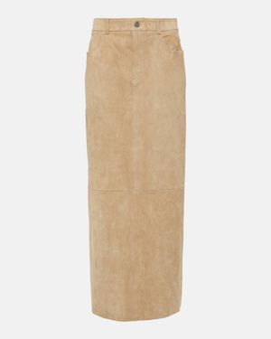 Stouls Beth Suede Maxi Skirt - Natural