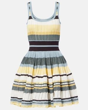 Alaïa Knitted Striped Minidress - Multicolor