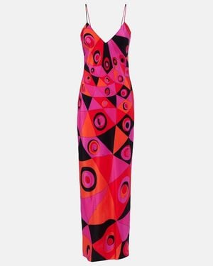 PUCCI Occhi Silk Twill Gown - Red