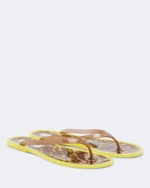 Christopher Esber Jo Leopard-Print Thong Sandals - Yellow