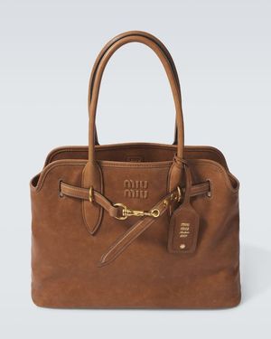 Miu Miu Tote Aventure Aus Leder - Braun