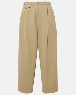 Agolde Becker Wide-Leg Cotton Twill Chinos - Natural