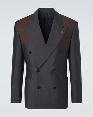 Versace Blazer Medusa Aus Wolle Und Mohair - Blau