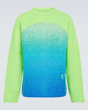 ERL Knitted Mohair-Blend Jumper - Blue