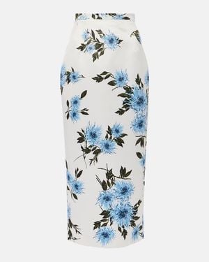 Emilia Wickstead Lorelei Floral Midi Skirt - Blue