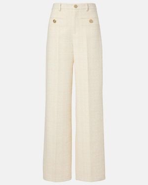 Gucci Checked Cotton-Blend Tweed Wide-Leg Trousers - Natural