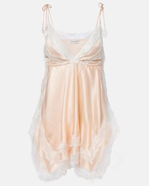 Magda Butrym Lace-Trimmed Silk Satin Camisole - Natural
