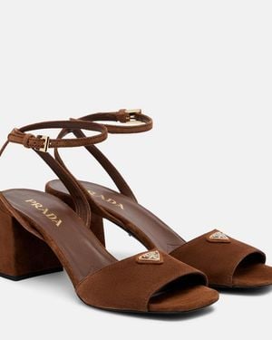 Prada Suede Sandals - Brown