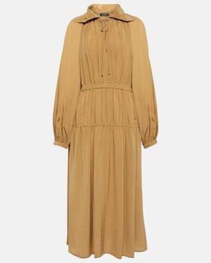 JOSEPH Dryden Silk Crepe De Soie Midi Dress - Natural