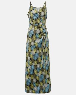 Diane von Furstenberg Saavya Printed Jersey Maxi Dress - Green