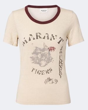 Isabel Marant T-Shirt Kiliann En Lin A Imprime - Neutre