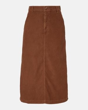 Velvet Fia Cotton Midi Skirt - Brown