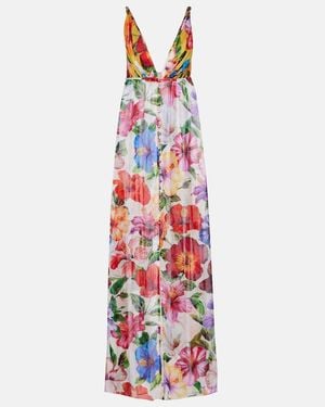 Dolce & Gabbana Floral Silk Chiffon Top - White