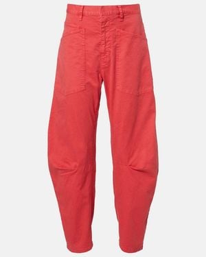 Nili Lotan Pantalon Ample Shon En Coton - Rouge