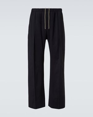 Plan C High-Rise Wide-Leg Trousers - Blue
